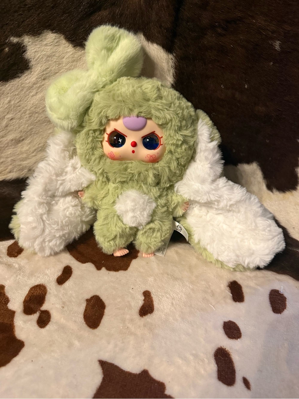 Plush Bunny Outfit for Small Pets and Dolls - Pale Green